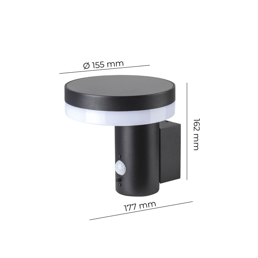 Світильник на сонячних батареях для настінного монтажу з датчиком SOLARIS3 LED/5,5W/3,7V 4000K IP44 2600 mAh