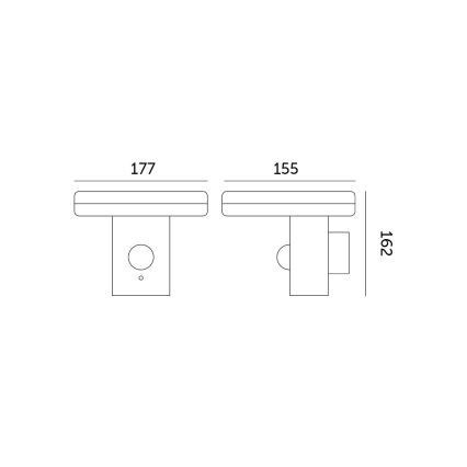 Світильник на сонячних батареях для настінного монтажу з датчиком SOLARIS3 LED/5,5W/3,7V 4000K IP44 2600 mAh