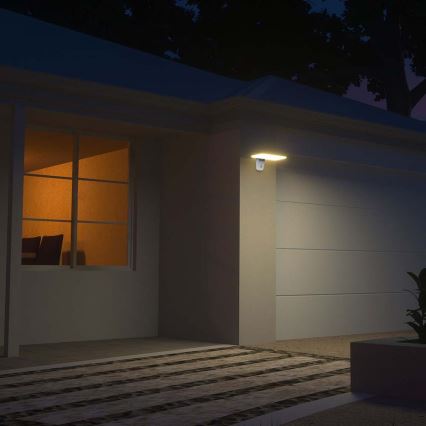 Світлодіодний сонячний настінний світильник з датчиком LED/15W/3,2V 4000K/6000K IP65 6000 mAh білий