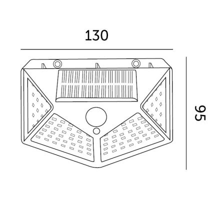 Світильник на сонячних батареях з LED і сенсором LED/1Вт/3,7В 6500K IP44 1200 мАг