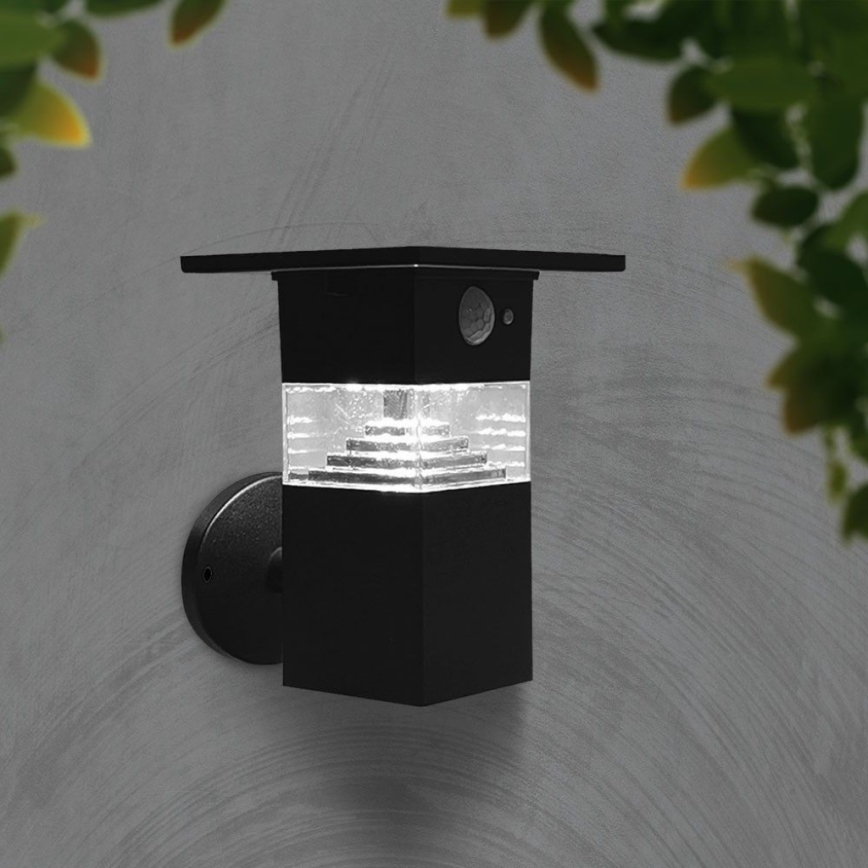 Світильник на сонячних батареях для настінного монтажу з датчиком LED/2,5 Вт/3,7 В IP54 3000K 2200 мАг