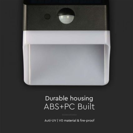 Світильник на сонячних батареях для стіни з датчиком LED/2W/3,7V 4000K IP65 1200 мАг