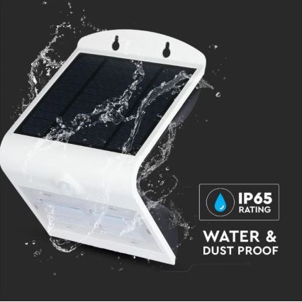 Світлодіодний сонячний настінний світильник з датчиком LED/3W/3,7V 3000/4000K IP65 2000 мАг білий