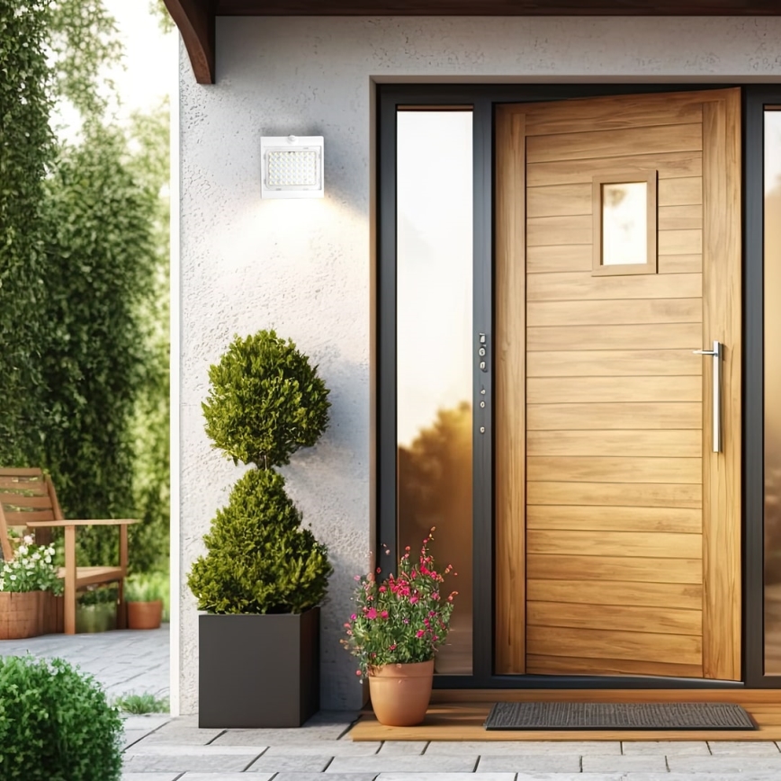 Світильник на сонячній батареї з LED, датчиком руху та сутінковим датчиком LED/3,2 Вт/2000 мАг 3,7 В IP65