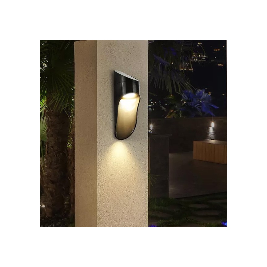 Світильник настінний сонячний LED PALESA LED/1W/3,7V IP65 1800 mAh чорний