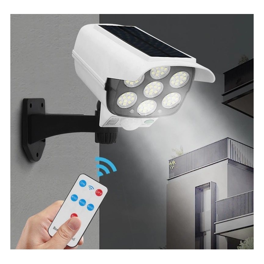 Світлодіодна сонячна модель камери безпеки з датчиком КАМЕРА LED/1W/3,7V 1200 мАг IP44 + дистанційне керування