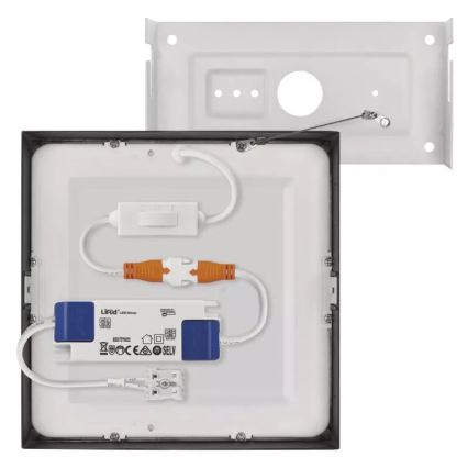 Світлодіодний стельовий світильник NEXXO LED/12,5W/230V 3000/3500/4000K 17x17 см чорний