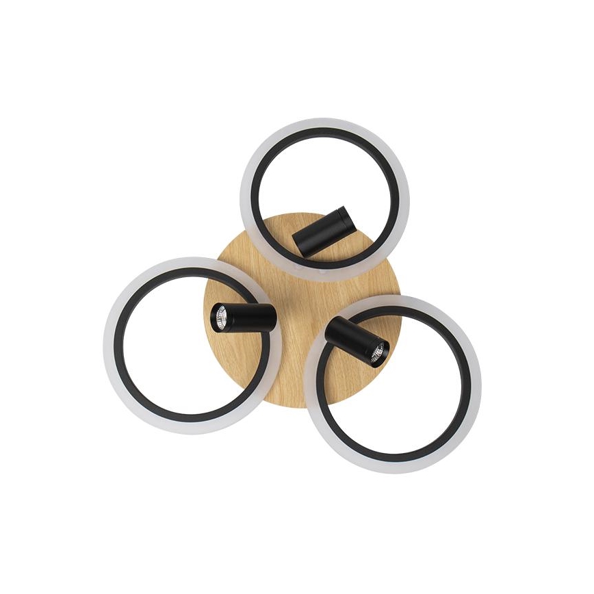 Світлодіодний регульований стельовий світильник LED/70W/230V 3000-6500K чорний/коричневий + дистанційне керування