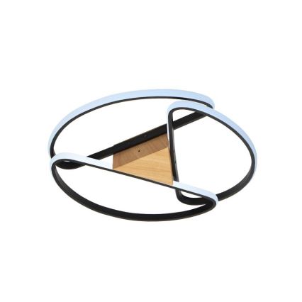 Світлодіодний регульований стельовий світильник LED/75W/230V 3000-6500K коричневий/чорний + дистанційне керування