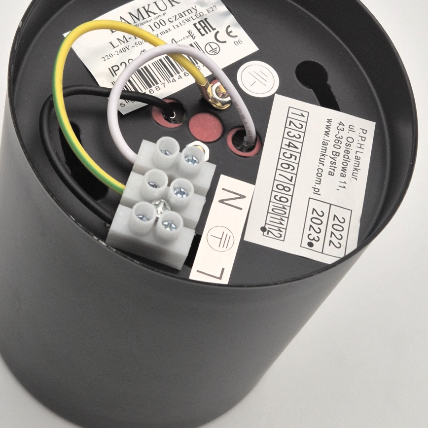 Світильник точковий LED TACO 1xE27/15W/230V чорний