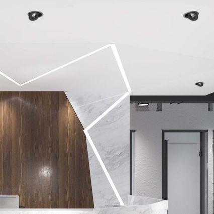 Світильник точковий вбудований LED/28W/230V 3000/4000/6400K діам. 20 см чорний