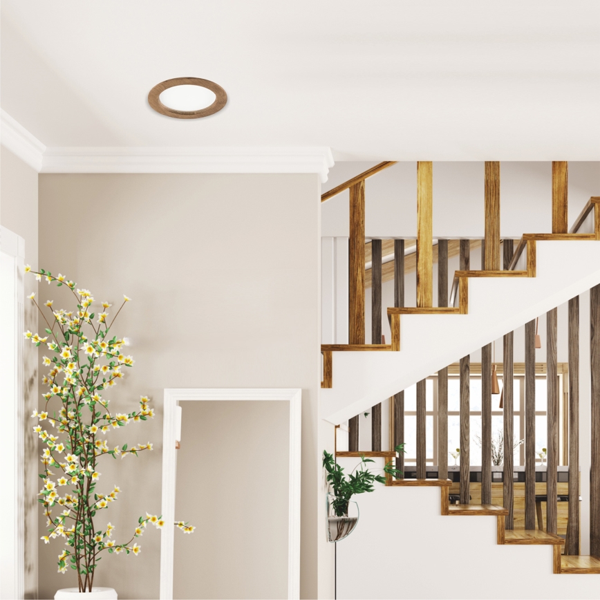 Світильник вбудований LED WOODY SPOT LED/16,5W/230V 4000K горіх Ø 18,5 см