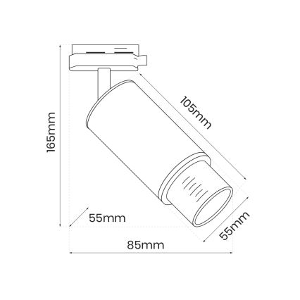 Точковий світильник для шинної системи MICA 1xGU10/25W/230V 1-фазний білий