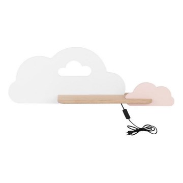 Світильник настінний дитячий LED з полицею CLOUD LED/5W/230V білий/рожевий,