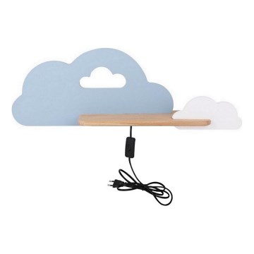Світильник настінний дитячий LED з полицею CLOUD LED/5W/230V синій/білий,