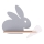 Світильник настінний дитячий LED з полицею RABBIT LED/4W/230V сірий/білий/дерево,