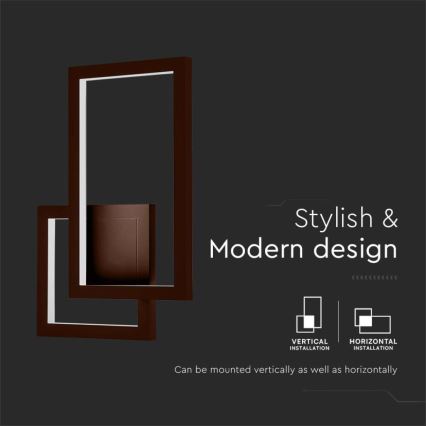 Світильник настінний LED/20W/230V 3000K коричневий