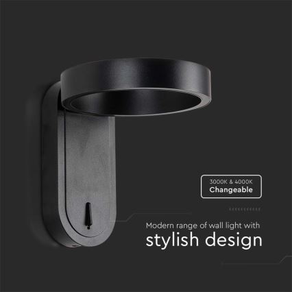 Світильник настінний LED/5W/230V 3000K/4000K чорний