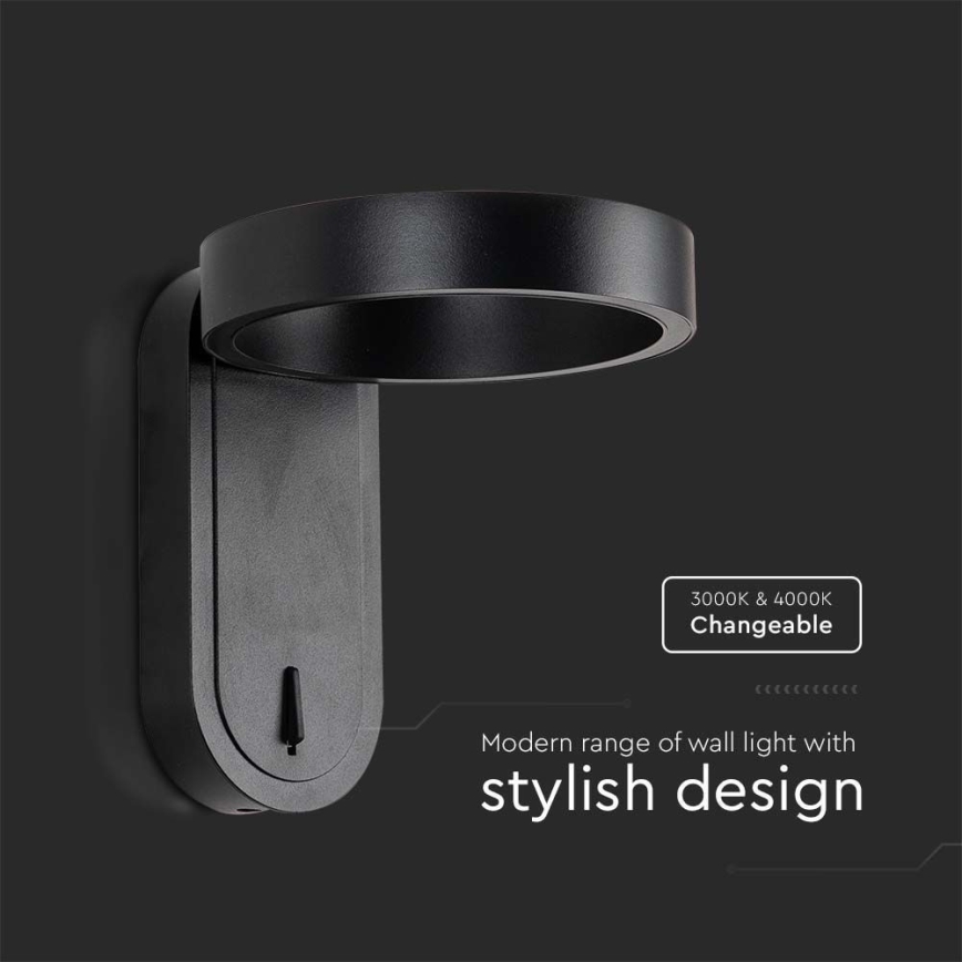 Світильник настінний LED/5W/230V 3000K/4000K чорний