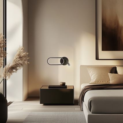 Світильник настінний LED MONET LED/13W/230V + LED/2W 3000/4000/6000K чорний