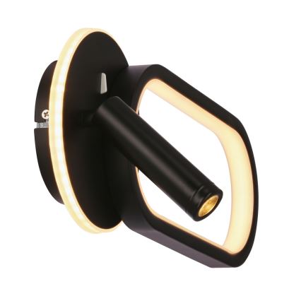 Світильник настінний LED MONET LED/13W/230V + LED/2W 3000/4000/6000K чорний