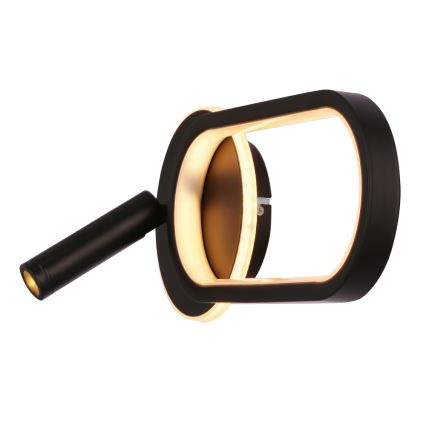 Світильник настінний LED MONET LED/13W/230V + LED/2W 3000/4000/6000K чорний