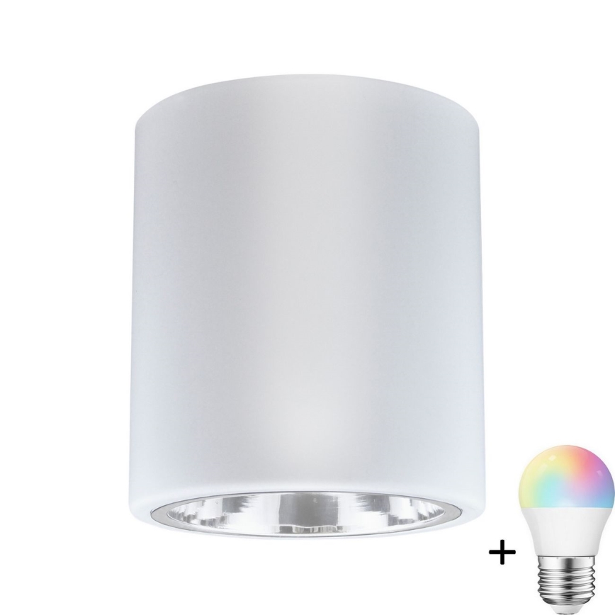 Світильник RGBW LED з регулятором яркості JUPITER 1xE27/6,5W/230V 2700-6500K Wi-Fi д. 13 см білий