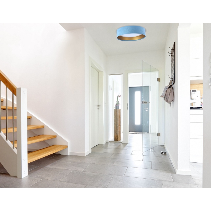 Світлодіодний регульований стельовий світильник SMART GALAXY LED/24W/230V діаметром 44 см світло-блакитний/золотий 3000-6500K + дистанційне керування