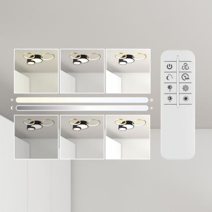 Світильник стельовий димований ALIZEE LED/30W/230V 3000-6500K чорний/золотий