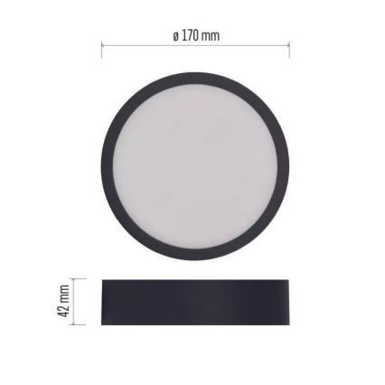 Світлодіодний стельовий світильник NEXXO LED/12,5W/230V 3000/3500/4000K діам. 17 см чорний