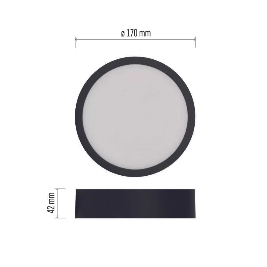 Світлодіодний стельовий світильник NEXXO LED/12,5W/230V 3000/3500/4000K діам. 17 см чорний