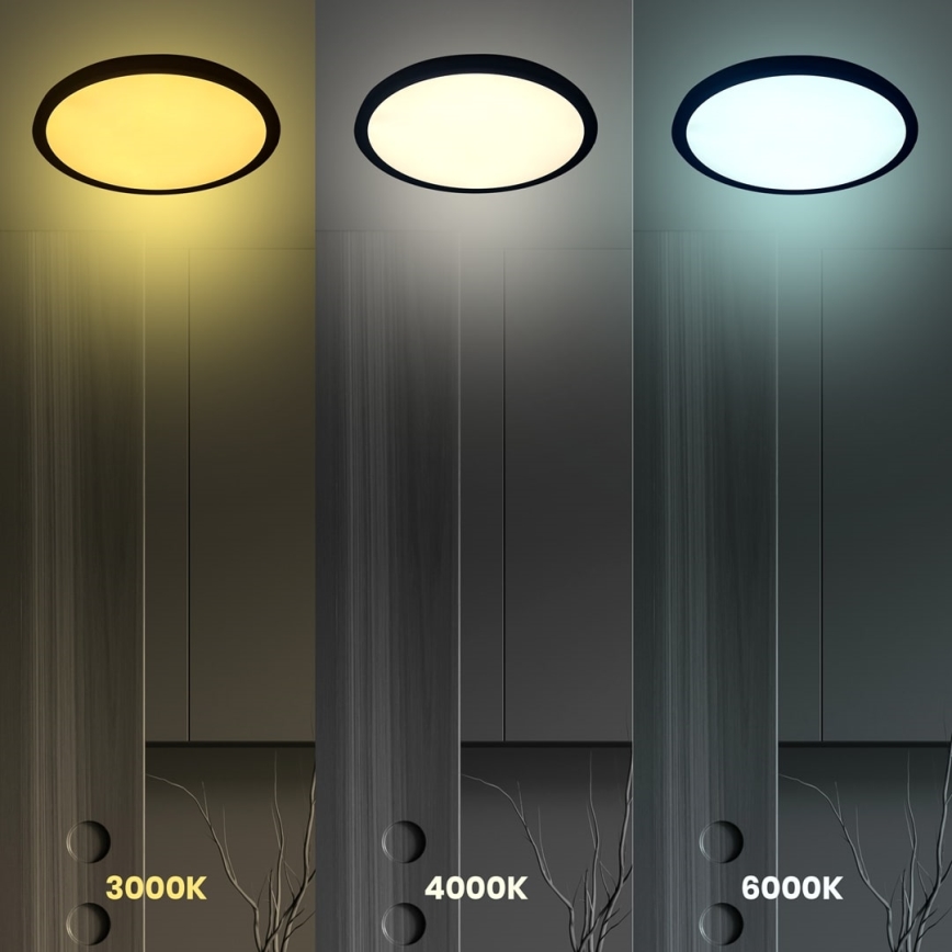 Світильник стельовий LED MAQ LED/18W/230V 3000/4000/6500K IP40 чорний