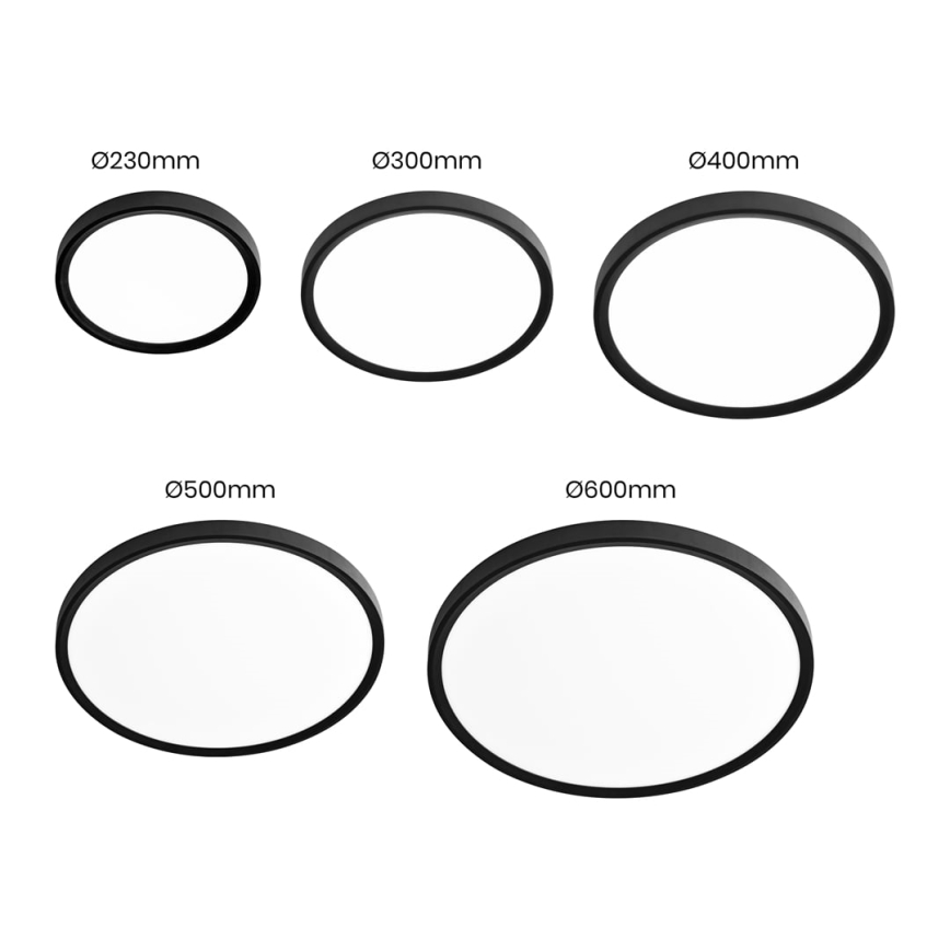 Світильник стельовий LED MAQ LED/18W/230V 3000/4000/6500K IP40 чорний