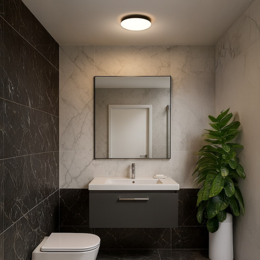 Світильник для ванної кімнати на стелю з LED і сенсором MAYA LED/13W/230V діам. 33 см IP44 чорний