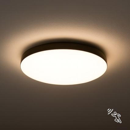 Світильник для ванної кімнати на стелю з LED і сенсором MAYA LED/13W/230V діам. 33 см IP44 чорний