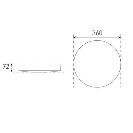 Світлодіодний регульований стельовий світильник для ванної VARIO LUMO LED/13/18W/230V 3000/4000/5700K діам. 36 см IP44 чорний