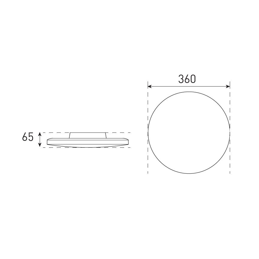 Світильник для ванної кімнати з LED-діммером VARIO NOVA LED/13/18W/230V 3000/4000/5700K діам. 36 см IP44 чорний