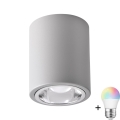 Світильник точковий LED RGBW JUPITER регульований 1xE27/6,5W/230V 2700-6500K Wi-Fi діаметр 9,8 см сірий