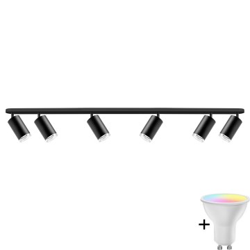 Світильник вбудований LED RGBW, що регулюється, для ванної кімнати TURYN 6xGU10/6,5W/230V 2700-6500K Wi-Fi IP44 чорний