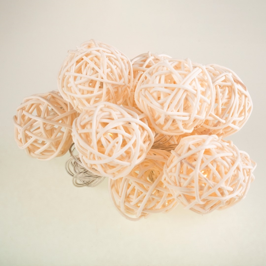 Світлодіодна декоративна гірлянда RATTAN BALLS LED/2xAA