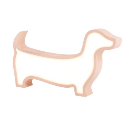 Світлодіодна дитяча настільна лампа DOG LED/12 Вт/230 В рожева
