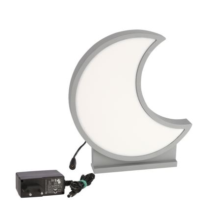Світлодіодна дитяча настільна лампа MOON LED/12W/230V сірого кольору