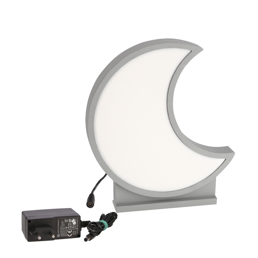Світлодіодна дитяча настільна лампа MOON LED/12W/230V сірого кольору