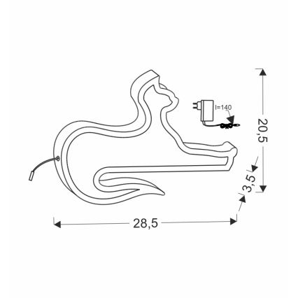 Світлодіодна дитяча настільна лампа CAT LED/13W/230V рожева
