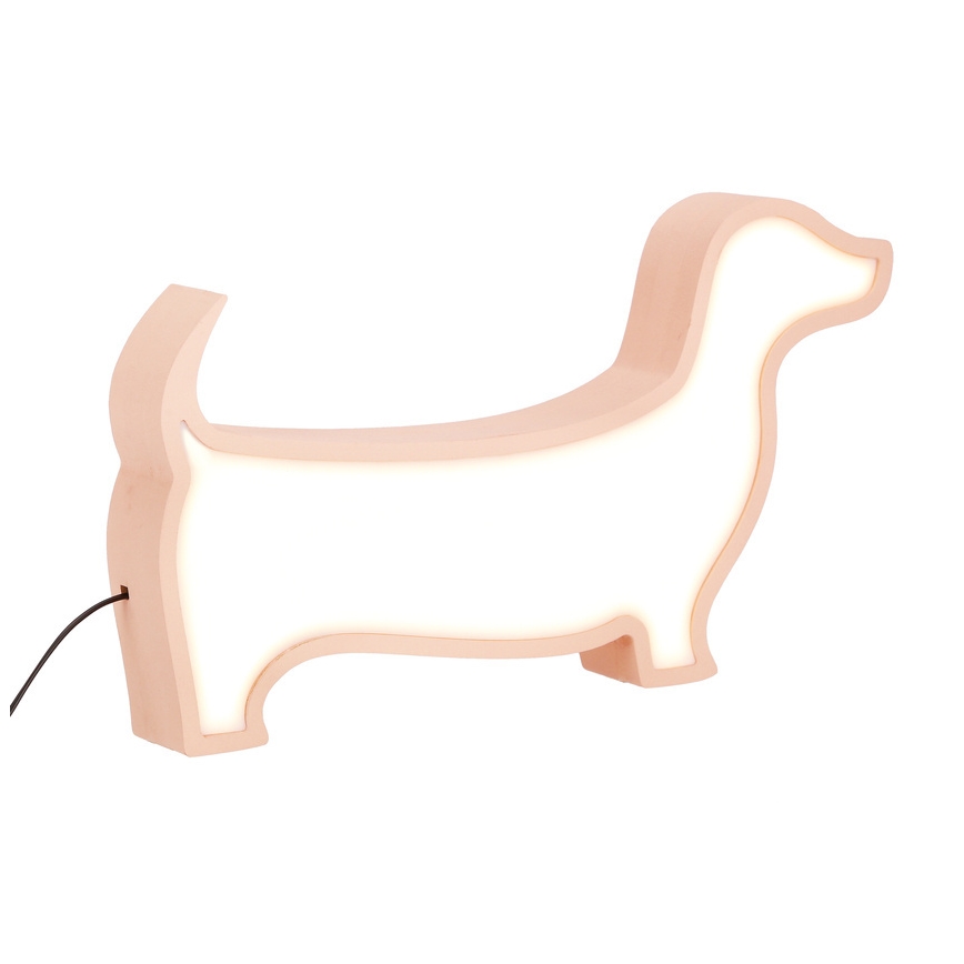 Світлодіодна дитяча настільна лампа DOG LED/12 Вт/230 В рожева