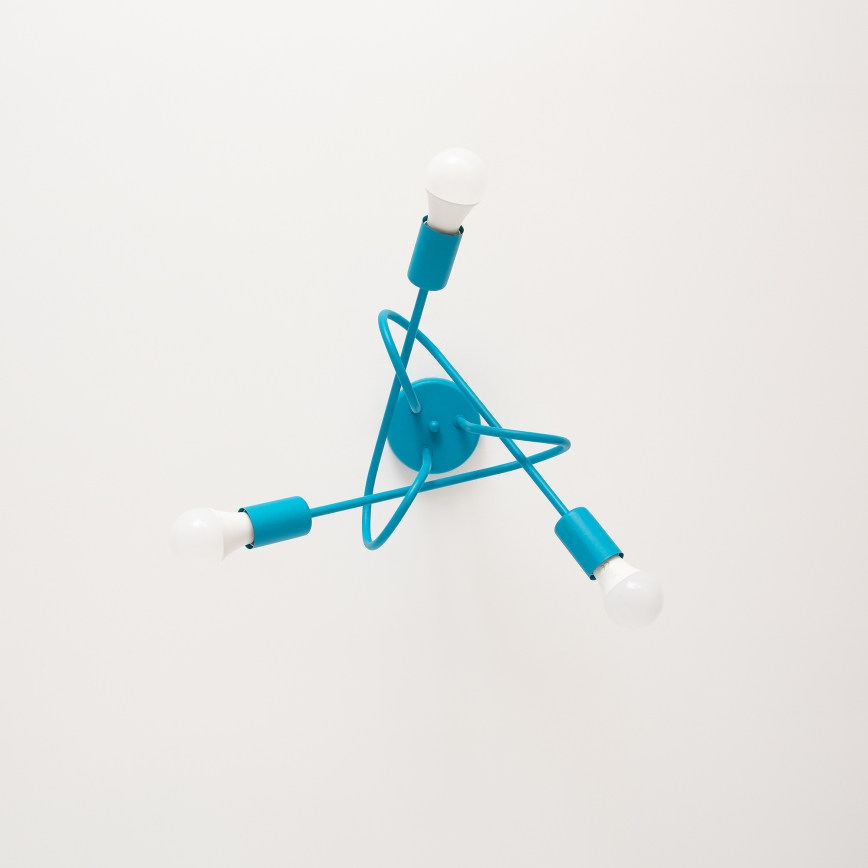 Світлодіодна дитяча накладна люстра OXFORD 3xE27/15W/230V синя