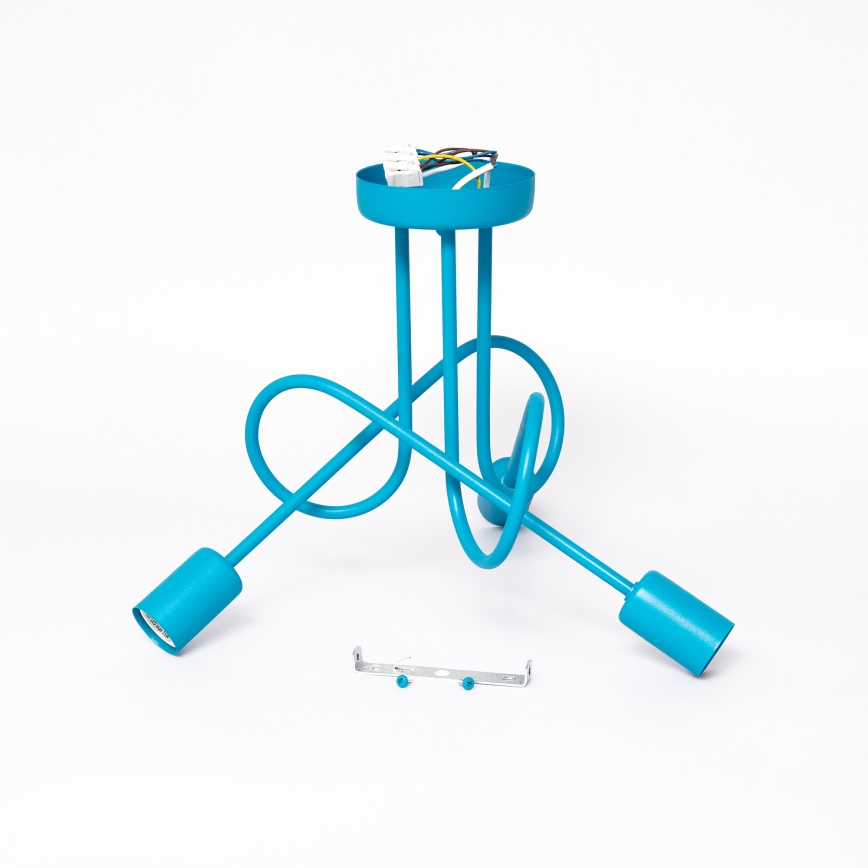 Світлодіодна дитяча накладна люстра OXFORD 3xE27/15W/230V синя