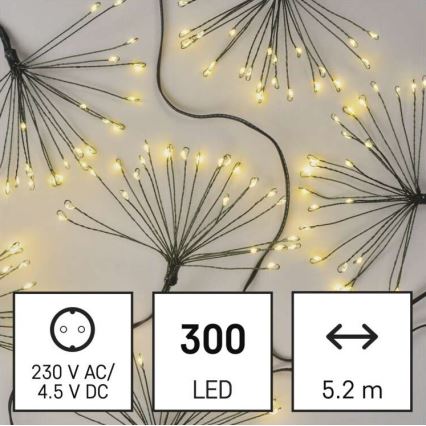 Світлодіодна гірлянда 300xLED 5,2+3 m тепле біле світло