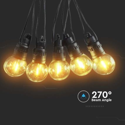 Світлодіодна гірлянда на сонячній батареї 10xLED/0,5/4,5V 12 м 3000K IP44 + дистанційне керування