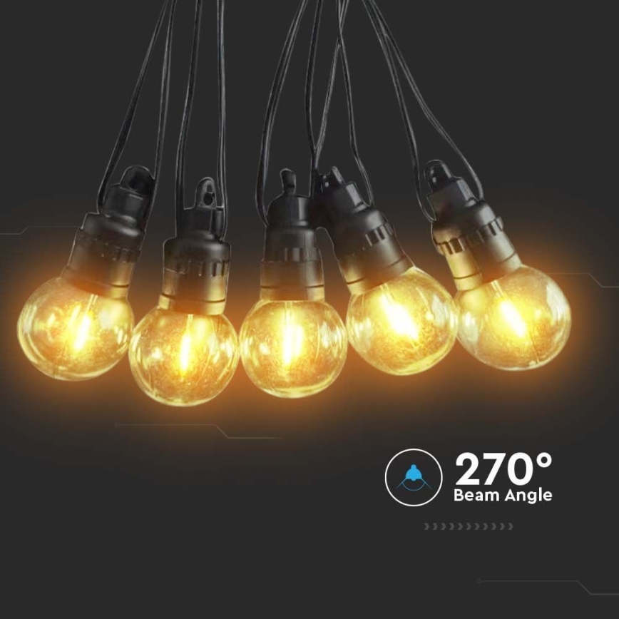 Світлодіодна гірлянда на сонячній батареї 10xLED/0,5/4,5V 12 м 3000K IP44 + дистанційне керування